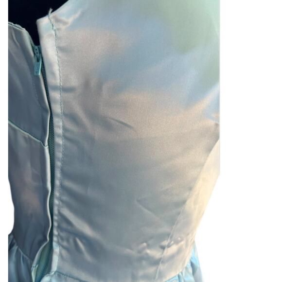 Vtg 60s Lace Top Satin Wiggle Coquette Romantic Maxi Dress Size XS Fairy Tale - Picture 8 of 8